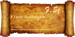 Fleck Szalviusz névjegykártya